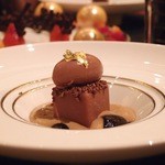ガストロノミー ジョエル・ロブション - Oct, 2014　ル・カフェ　マスカルポーネのエマルジョン　フィグのコンフィとグラスショコラを合わせて