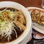 幸楽苑 - 料理写真:郡山ブラック大盛り、ネギ、メンマ、餃子