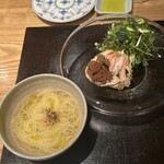やまぐち - 冷たいパスタ　カッペリーニ　トマトスープ　間人せいこ蟹　ハーブ　カラスミ
