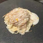 やまぐち - フカヒレ　河豚の白子ソース　柚子