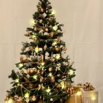 bird street + - 布のクリスマスツリーにイルミ☆彡いいアイディアだわ！場所取らないからいいね!!