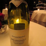 銀座 レカン - ムルソー ナルゴー2008の白が見事に魚料理にマッチします。