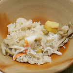 銀座おかもと - 天然まいたけ、栗の炊き込みご飯