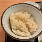 沢内のそばや 利久庵 - 鶏とごぼうの【炊き込みごはん】