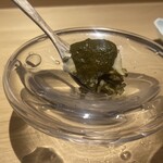 鮨 恵比寿 幸凛 - [名刺代わり]蒸し鮑肝ソース添え