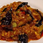 中国四川 旬菜 酒肆 楽山 - 茄子とミンチのピリ辛煮