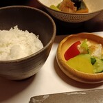 大丸旅館 - 御飯 香物。