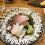 居酒屋山さん - 「おまかせ三皿 刺身」