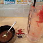 かっちゃん - 紅生姜サワーとひとくちカレーライス頭
