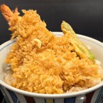 銀座 天一 - 料理写真:大海老天丼＋α。