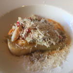 L’AS - ズワイガニと温泉卵 ねずみ大根のロースト