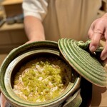 和 のぎ - 焼きかますと茎山葵の土鍋ご飯