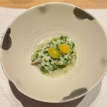 和 のぎ - 都留産の新米コシヒカリを使ったふぐ出汁のリゾット