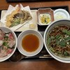 蕎麦 吉祥 翁 - 海老と季節野菜の天そばと、寒鰤の小丼ぶり