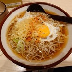 そばの神田 - 月見にたぬきと七味