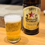 炭火焼肉ホルモンさわいし - サッポロ赤星瓶ビール　900円