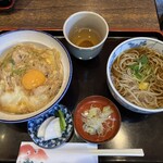 石挽　手打ち　いわもと - 不動の親子丼セットの、今日はかけ蕎麦です♪