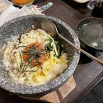 とがし肉家 - 『石焼明太チーズビビンバ(スープ付)』