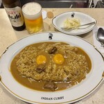 インデアンカレー - インディアンカレー 930円・ライス大盛り 50円・ルーダブル 500円・たまご入り 50円×2