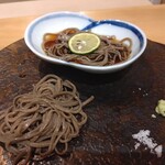 乙味 あさ井 - 締のそば。塩山葵と酢橘で。