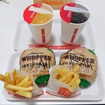 バーガーキング 阪急三宮駅前店 - スモーキーBBQワッパーセット、テリヤキワッパーセット