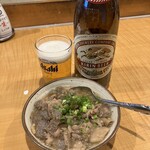 満腹亭 - 瓶ビールとどて焼き