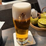 天ぷら岡本 - 天ぷら岡本(ヱビス生ビール)