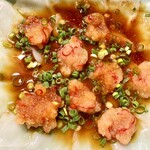 一会 - てっさのポン酢焼き・紅葉おろしと葱が風味を添える