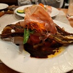 グローブ デュ モンド - スモークした穴子のソテー、ラタトゥイユと生ハム添え