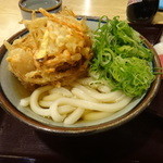 杵屋麦丸 - かけうどん 並と野菜かき揚げ天