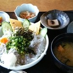 レストラン四季菜 - 生しらすと釜揚げしらすのハーフ丼 1,000円