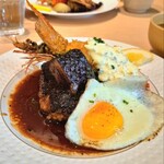 手作りハンバーグ卵 - 