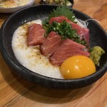 いのや。 - 本鮪中トロ漬け山芋と黄身醤油