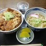 つるや - 生姜焼丼 小うどんセット600円