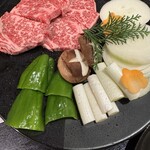 まるはち - 料理写真:溶岩焼きステーキセット