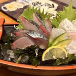 居魚屋 網元 別邸 - サバ刺身＆ヒラメ刺身