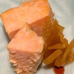 すしやのたい悟 - 鮟肝奈良漬さん断面でーす。②