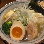 麺屋ぱんどら - 野菜炒め塩つけのスープにはシャキシャキ野菜がてんこ盛り(๑˃̵ᴗ˂̵)و !