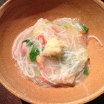 天ぷら 元吉 - Ｈ26.12 金目鯛の天ぷらに蟹のあんかけに仕立てて