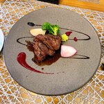 AY food＆wine cafe＆sweets - 選べるメインの牛ハラミステーキ(私が食べたやつ、めっちゃ美味！)