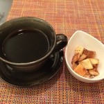 ムーン カフェ - ホットコーヒー　おまけのラスク　※2014年12月