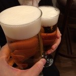 ムーン カフェ - 最後はお店の方と乾杯！　※2014年12月