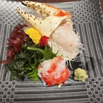 氷雪の門 - タラバ蟹の刺身 甘いです。