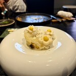 プルス ウルトラ - 白子と帆立なんですが、混然一体とした何かになっており、とにかく旨い。