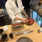 鮨 滉心 - トロたくを作ってるとこ