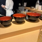 鮨 滉心 - ラーメンの大中小のドンブリ