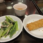 萬珍樓點心舗 - 季節野菜としめじの香り炒め＋湯葉巻揚（別注）