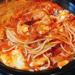 力パスタ - 最強のアラビアータ(W:モッツァレラ+サーモン)