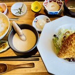 自然薯食処 と川 - アジフライ膳