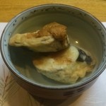 和食処 まさ - なすの天ぷらうに添え